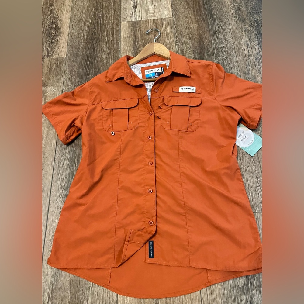 Magellan Outdoors Burnt Orange Button-Up Shirt